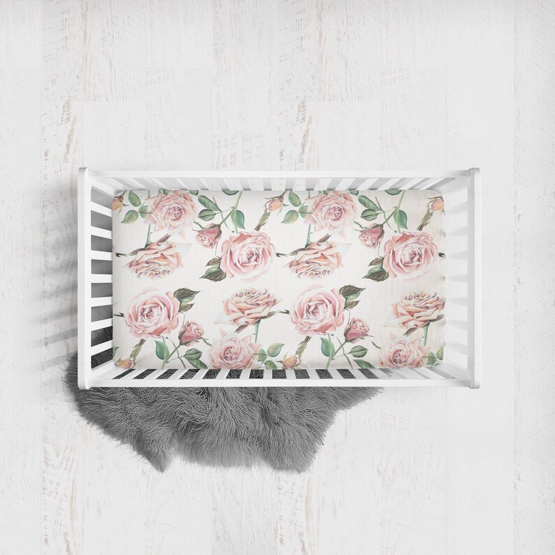 Floral Nursery Bedding Roses Crib Bedding Baby Bed Designs Etsy