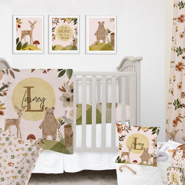 Woodland Crib Bedding Etsy