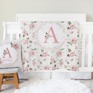 Vintage rose top crib bedding