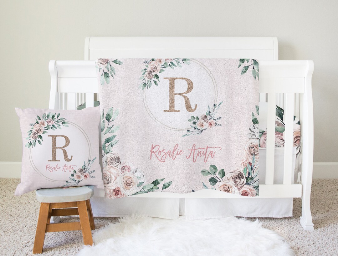 Boho Crib Bedding Set Girl Floral Baby Bedding Personalized Etsy