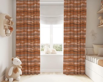 Rust Brown Boho Curtains: Bohemian Curtain Panels