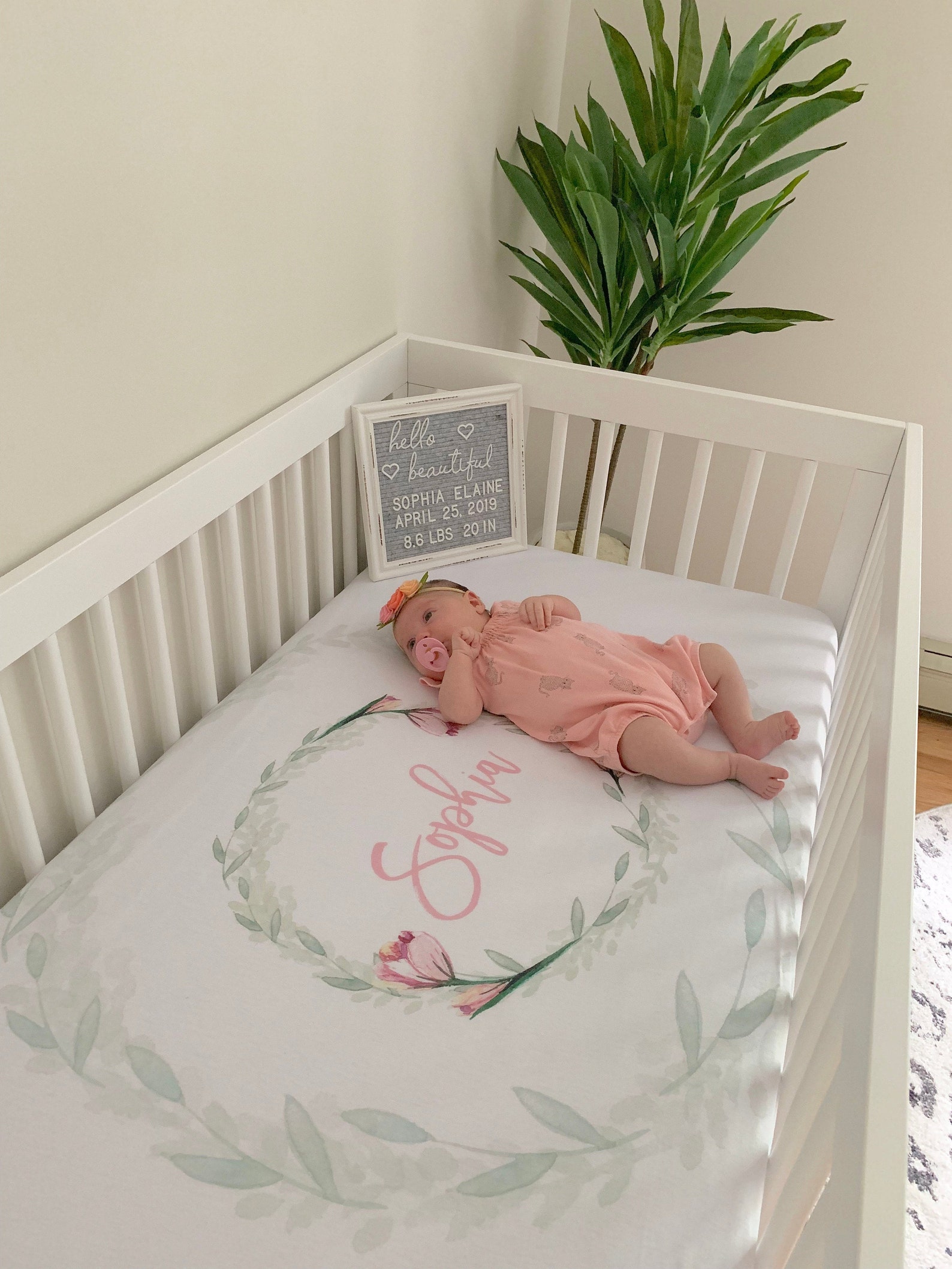 Crib Sheet With Baby's Name Personalized Crib Bedding Etsy