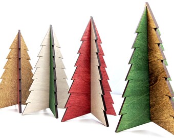 Personalized Wooden Christmas Tree Decor: Laser Cut Holiday Trees