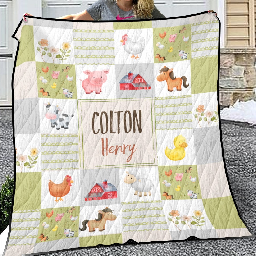 Farm Animals Bedding, Farm Animals Quilt, Farm Animals Crib Bedding, Bedding Set Neutral