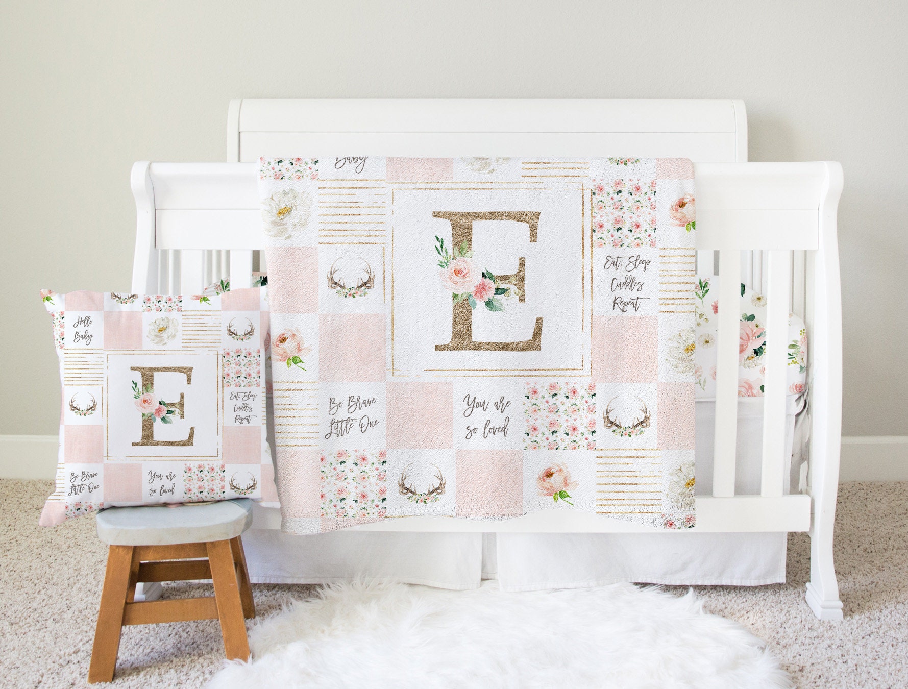 Deer crib bedding set cheap girl