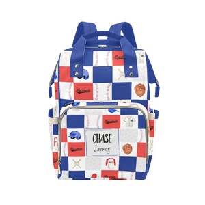 Baseball-Fan personalisierte Windeltasche, Babytasche, personalisierter Baseball-Rucksack, Mehrzweck-Rucksack, werdende Mama-Geschenk, individuelle Windeltasche
