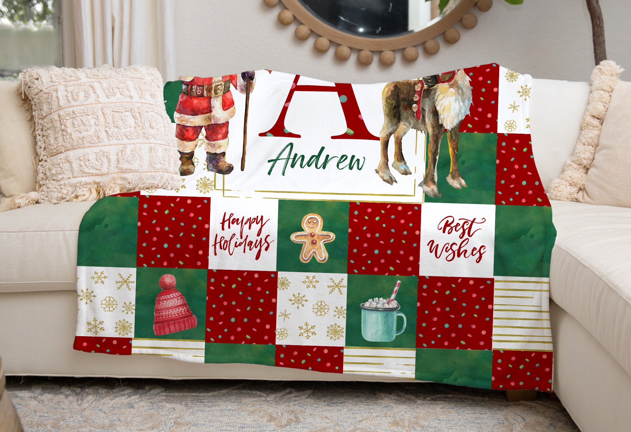 Christmas Santa Baby Blanket / Holidays Baby Bedding / Christmas Baby ...