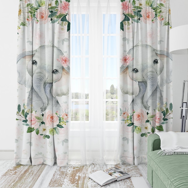 Elephant Curtains Etsy