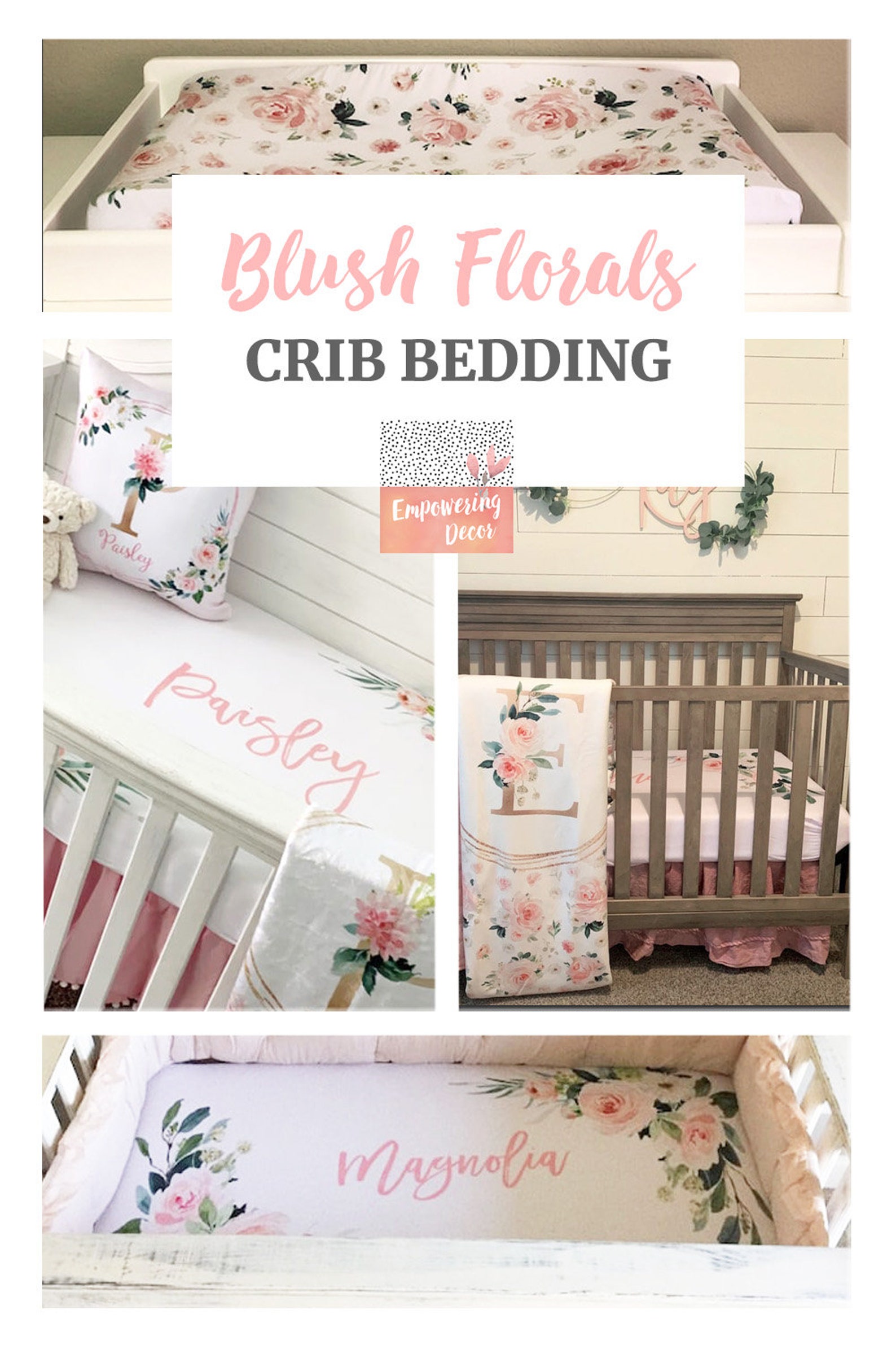 Personalized Crib Sheet Girl Crib Sheet With Name Custom Etsy