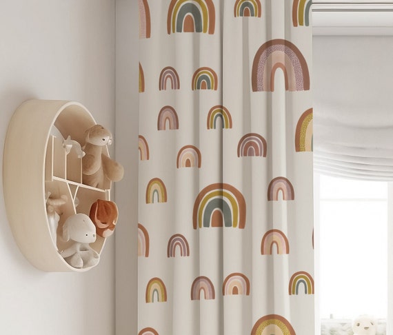 Tende per bambini neutre arcobaleno, tende arcobaleni ruggine, tende per  bambini neutre rispetto al genere, biancheria da letto per bambini  arcobaleni, tende per bambini neutre -  Italia