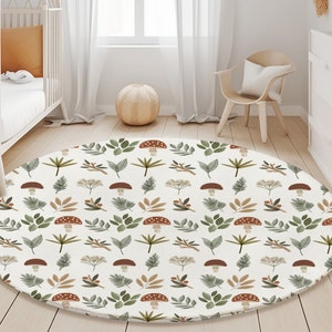 Runder Pilzteppich, Babyzimmer Teppich, Pilzteppich, Kinderzimmerteppich, Kinderzimmerteppich
