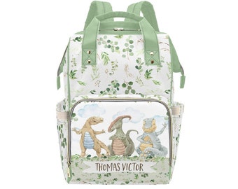 Dinosaurier Wickeltasche Crossbody – 3-teiliges Set Mit Wickelstation, 10 Taschen, Wasserabweisend