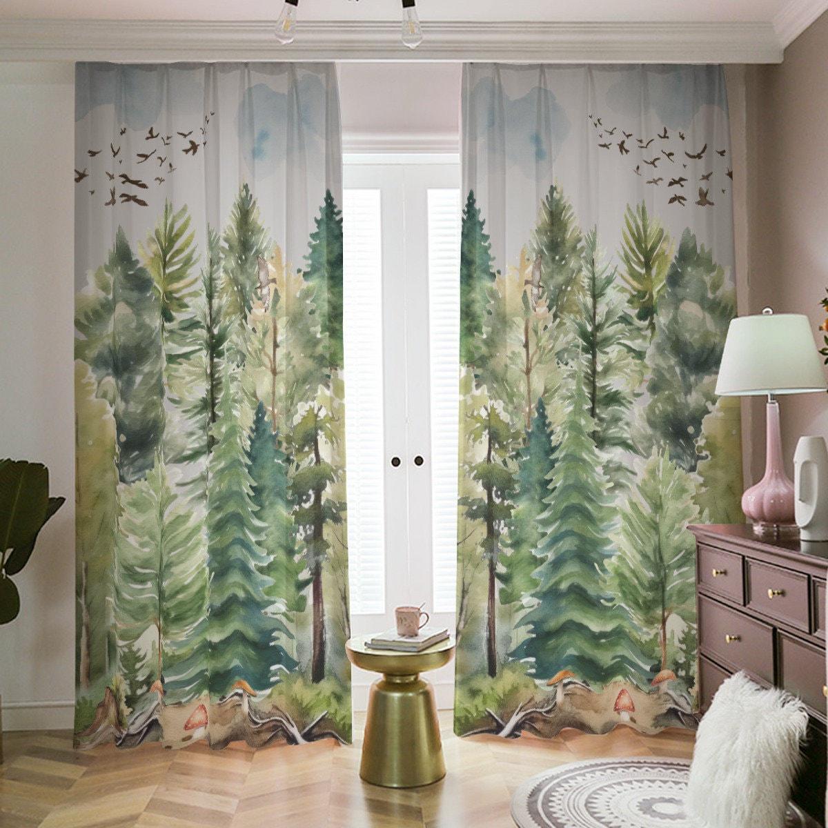Verdunklungsvorhänge Kinderzimmer – 3D Ozean-Mond Design, 140x160 Cm, Blickdicht Mit Ösen