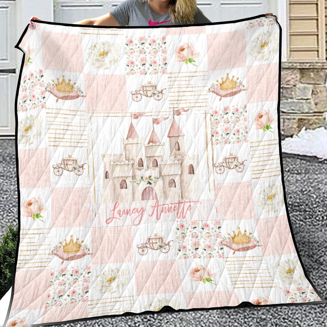 Princess Bedding, Royal Quilt Personalized, Princess Crib Bedding Girl