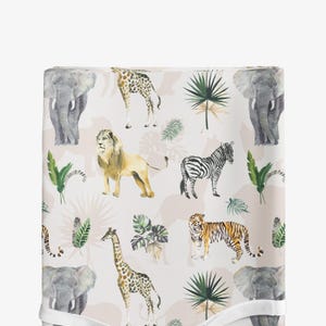 Safari Changing Pad Cover: Jungle Animals Nursery Bedding