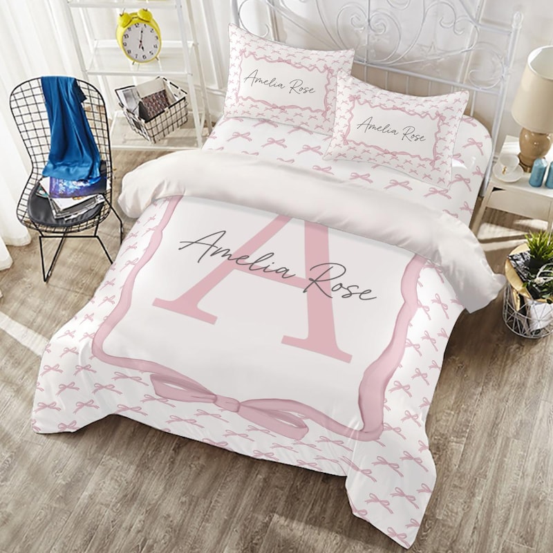 Pink Bow Bedding - Etsy