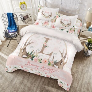 Woodland Comforter Personalized - Duvet Covers girl - Deer Buck Woodland duvet covers - Twin duvet cover - children&#39;s duvet - custom bedding