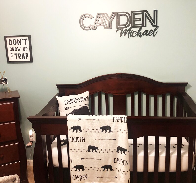 Bear Nursery Bedding Black And White Woodland Boy