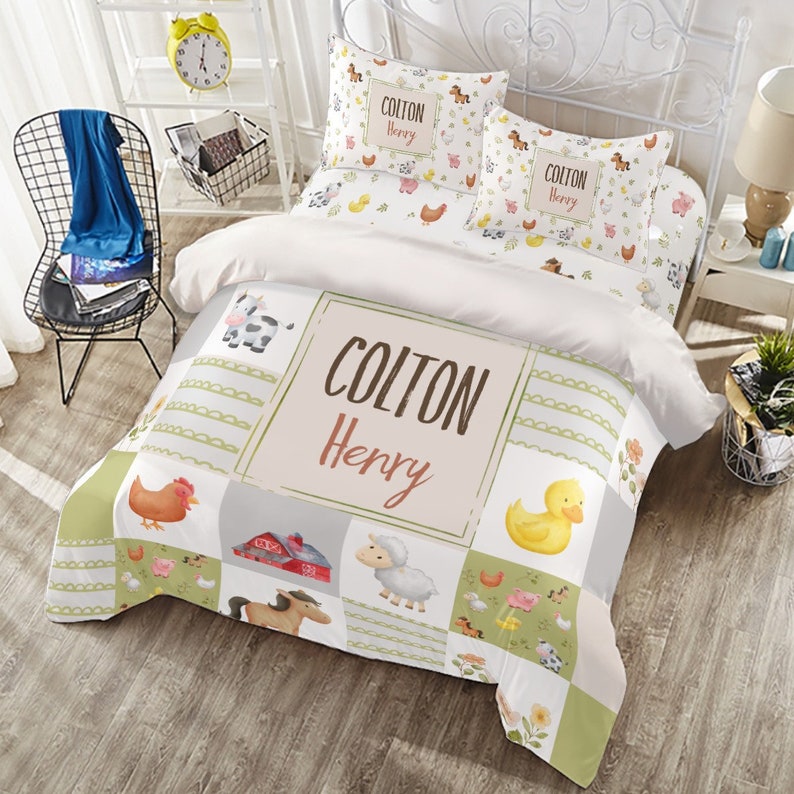 Farm Animals Bedding Farm Animals Quilt Farm Animals Crib Etsy