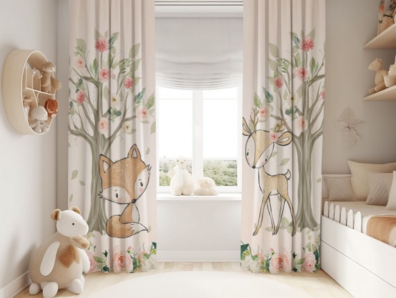 Nursery on sale curtains girl