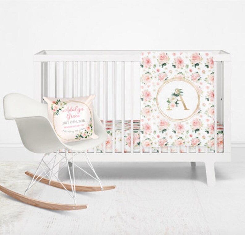 Floral Nursery Curtains baby room curtains pink blush floral Etsy