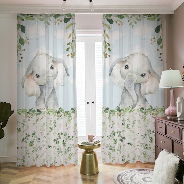 Elephant Curtains Etsy