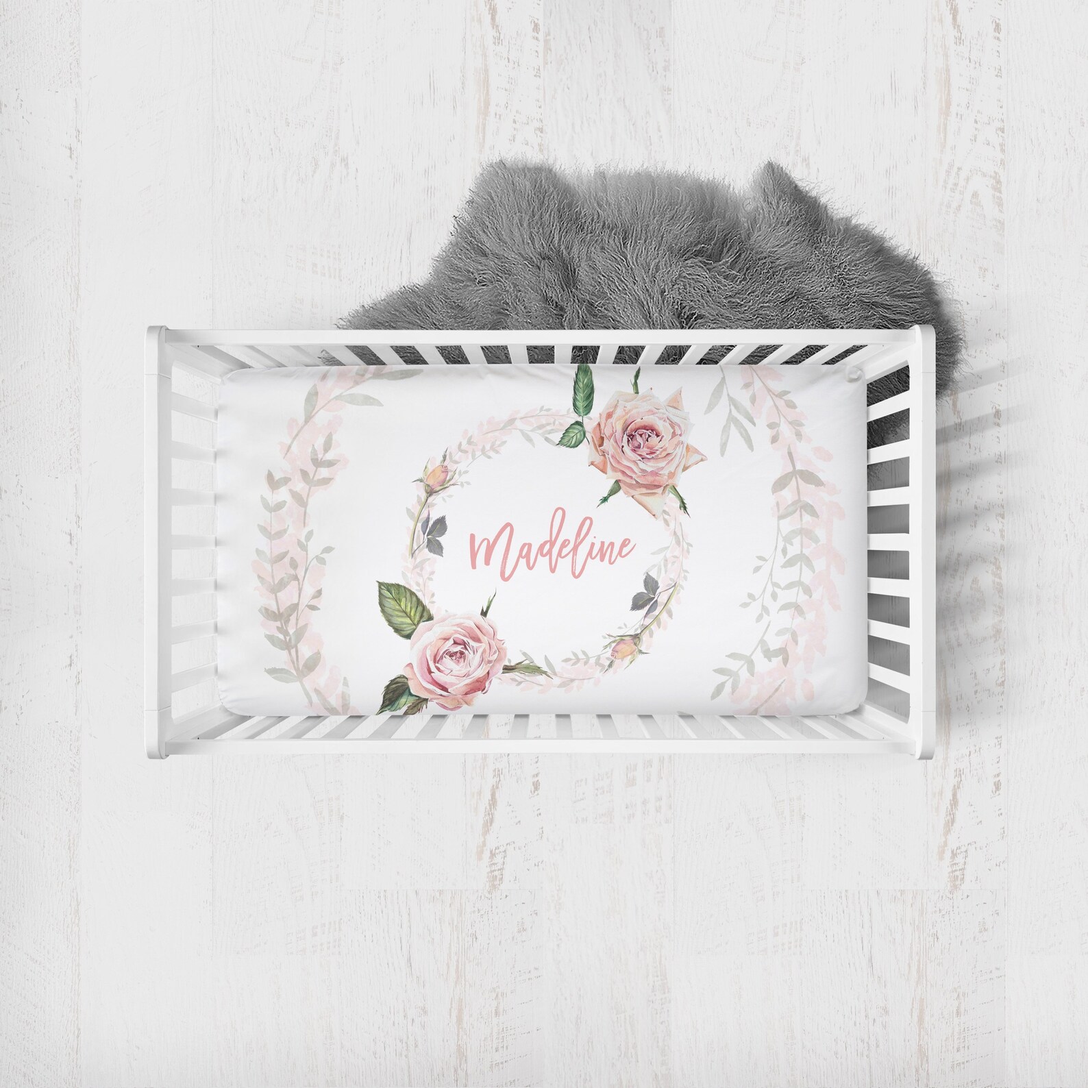 Custom Crib Sheet for Girl Personalized Crib Bedding Baby Etsy