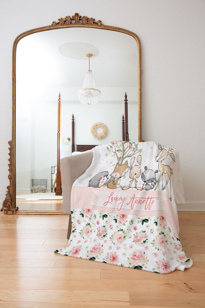 Forest Animals Crib Bedding Set Girl Crib Bedding Deer Etsy