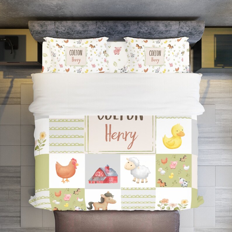 Farm Animals Bedding Farm Animals Quilt Farm Animals Crib Etsy