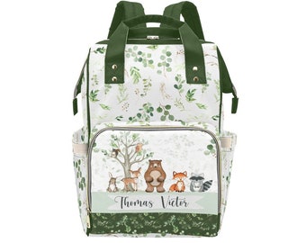 Personalisierte Waldtiere Windel Tasche Rucksack - Werdende Mutter Geschenk