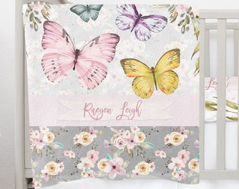 Juego de cuna con diseño de mariposas: decoración personalizada