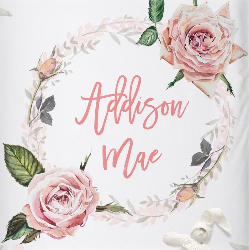 Custom Crib Sheet for Girl Personalized Crib Bedding Baby Etsy