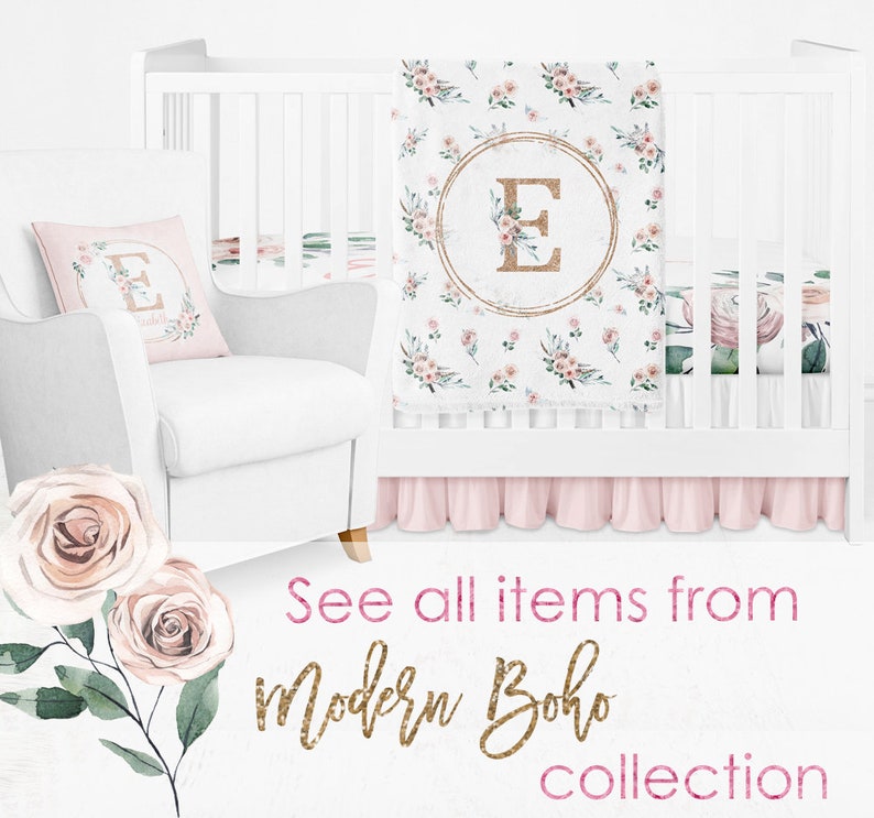 Custom Baby Girl Crib Sheet Personalized Crib Sheet Floral Etsy