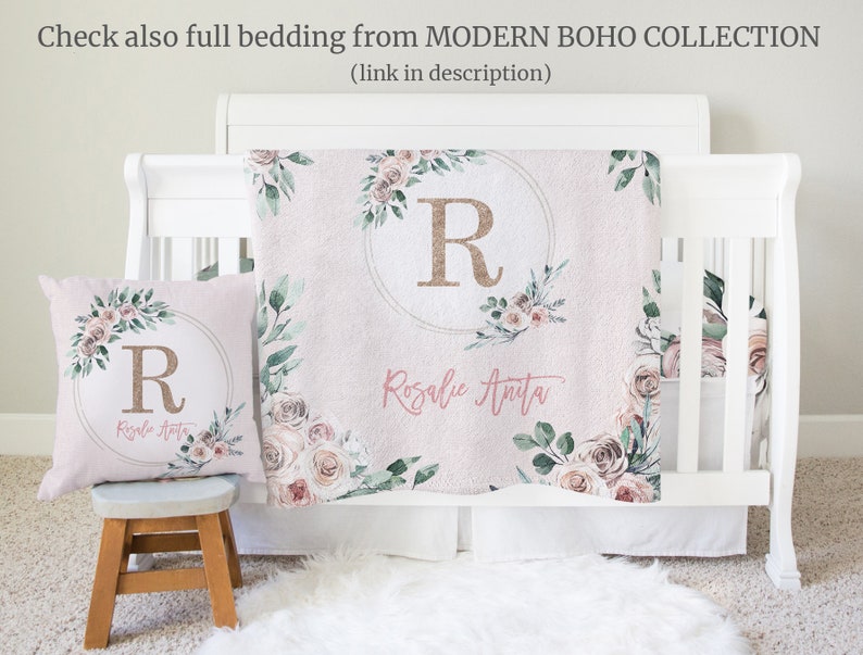 Custom Baby Girl Crib Sheet Personalized Crib Sheet Floral Etsy