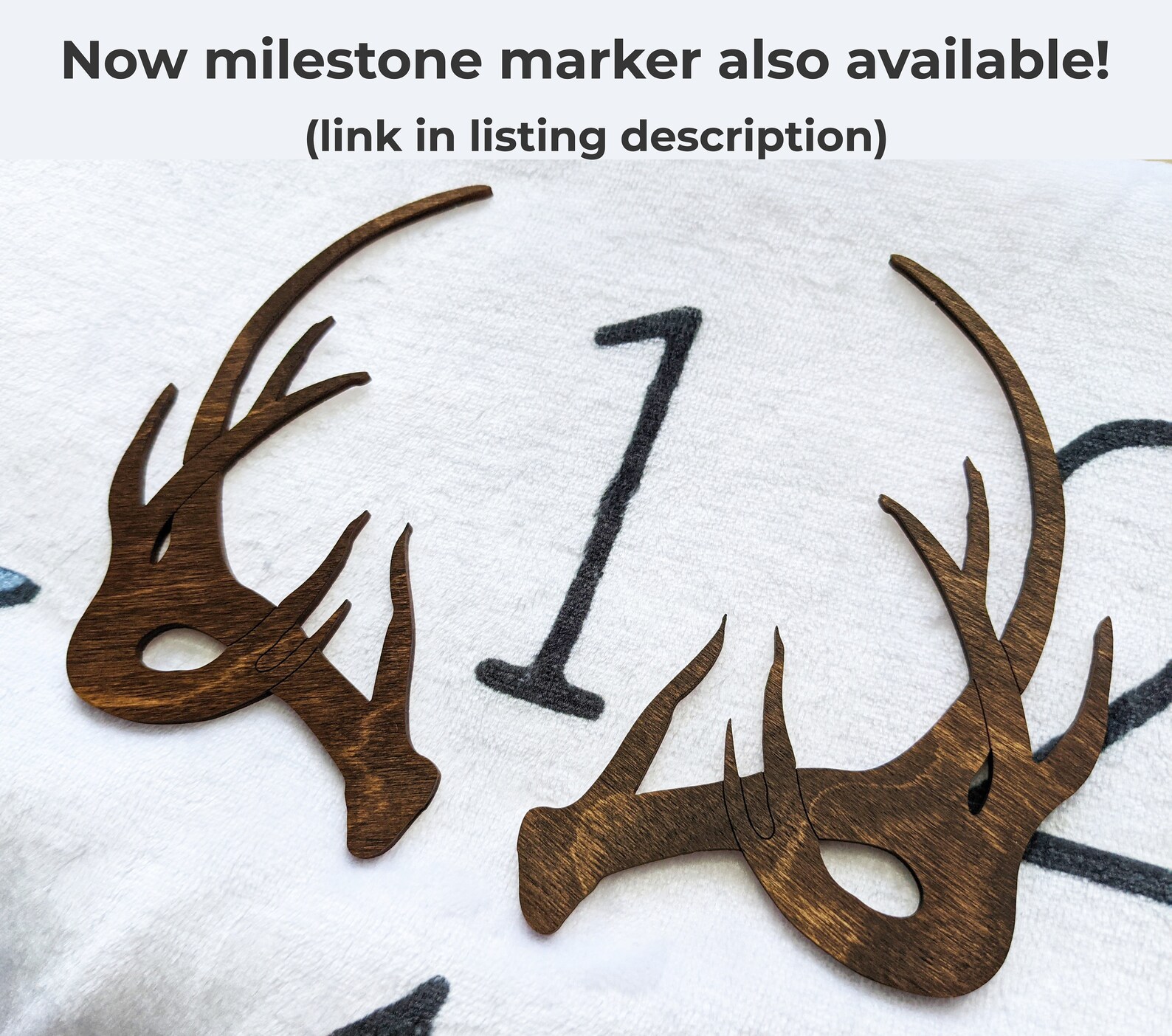 Antlers Woodland Milestone Blanket Girl / Antlers Deer Baby Etsy