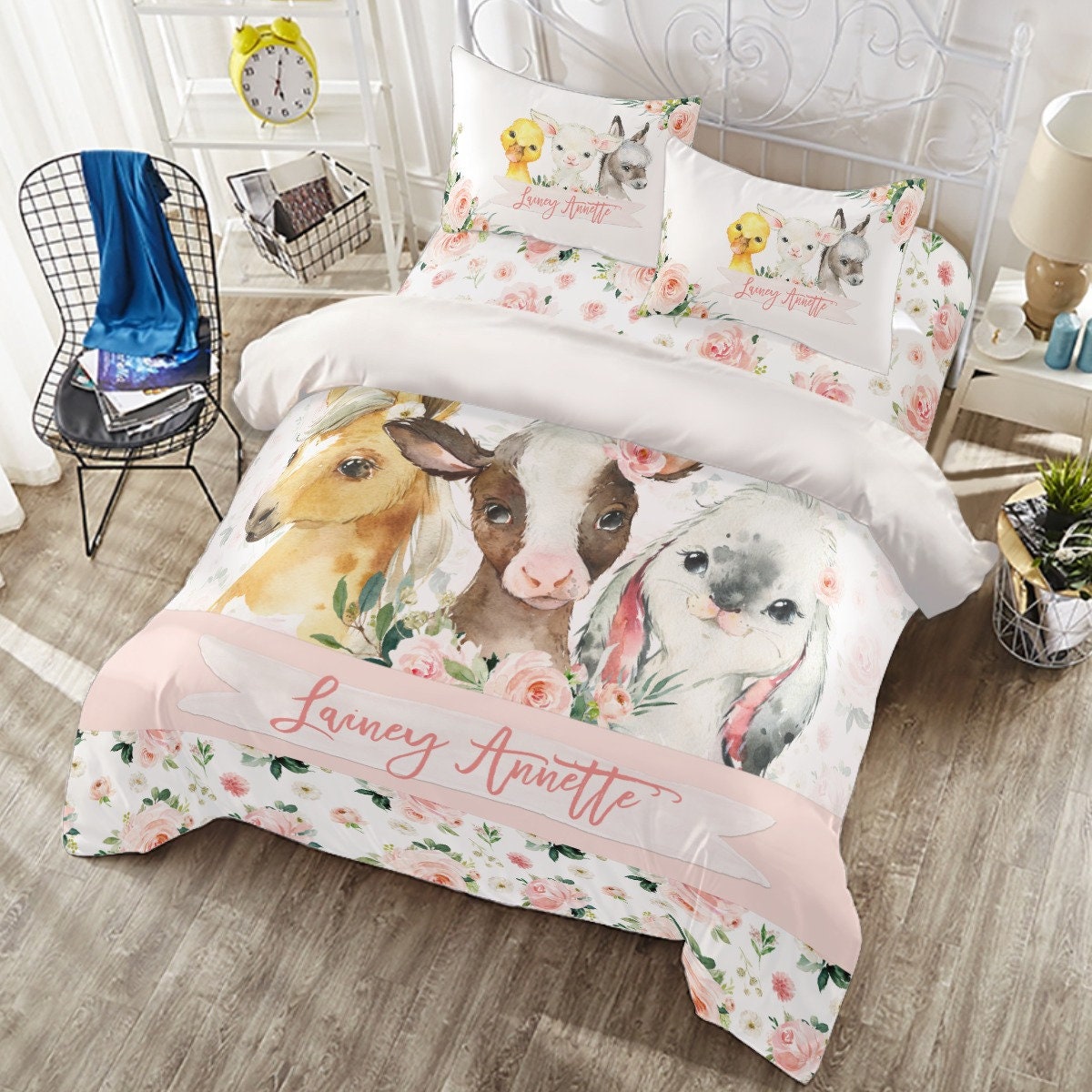 Farm Animals Bedding Cow Quilt Personalized Farm Animals Etsy