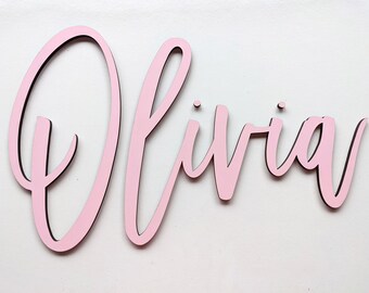 laser cut name, large name sign, wooden letter sign, wooden name plaque, wood name cutout, name cutout, wood words, newborn name sign,