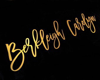 Gold Custom Name Sign, Personalized Name Sign, Handwritten Font Personalized Wood Name Sign, Wooden Name above the crib, name cutout