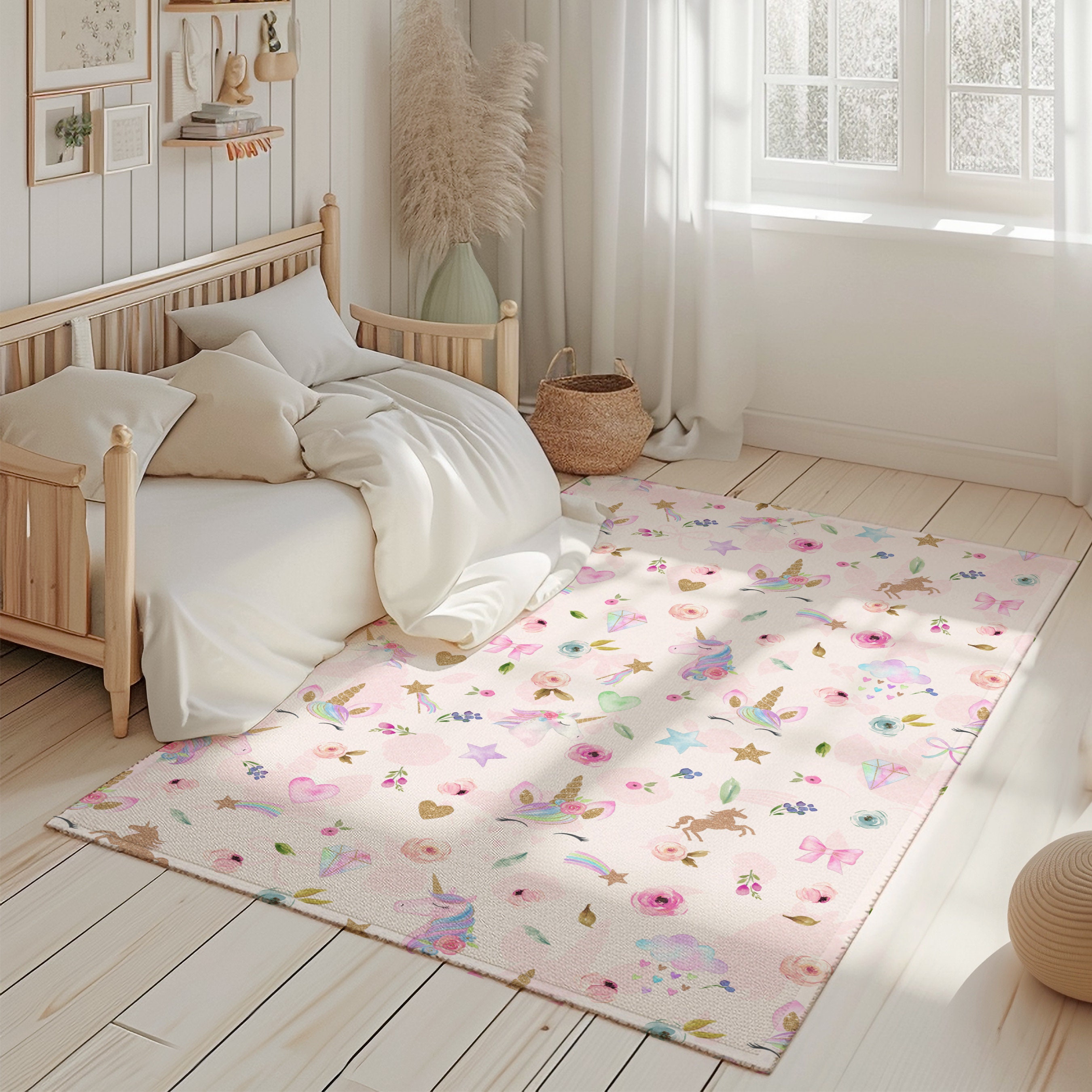 Tappetino Peluche Rotondo 100cm Rosa - Per Bambini, Morbido E Lavabile - Foto 3