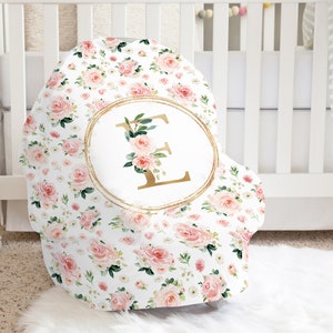 Personalisierte Blumen Auto Sitzbezug, Baby Auto Sitzbezug, neue Mutter Geschenk, Stillbezug, Blush Pink Säugling Auto Sitzbezug, Stillbezug
