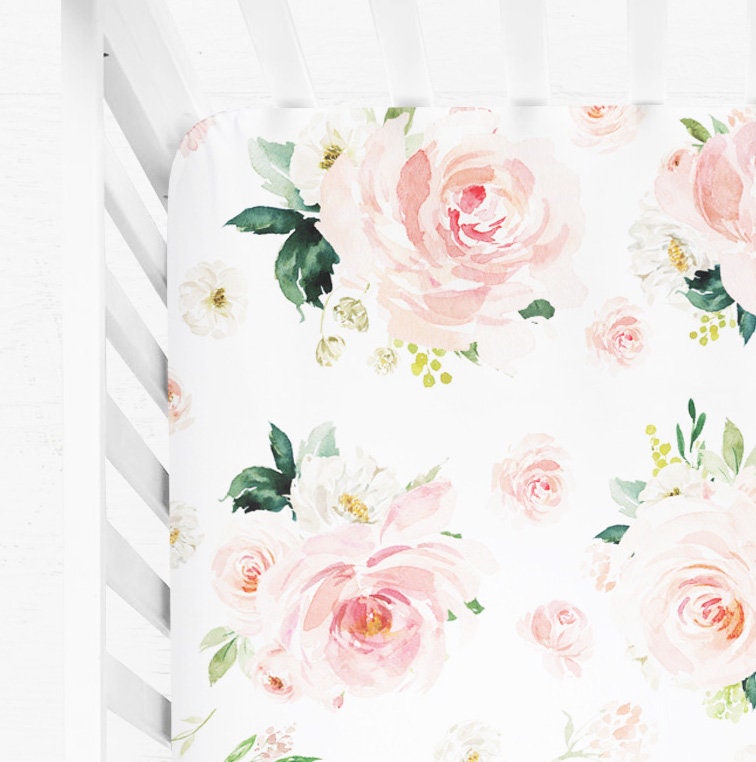 Floral Nursery Curtains baby room curtains pink blush floral Etsy