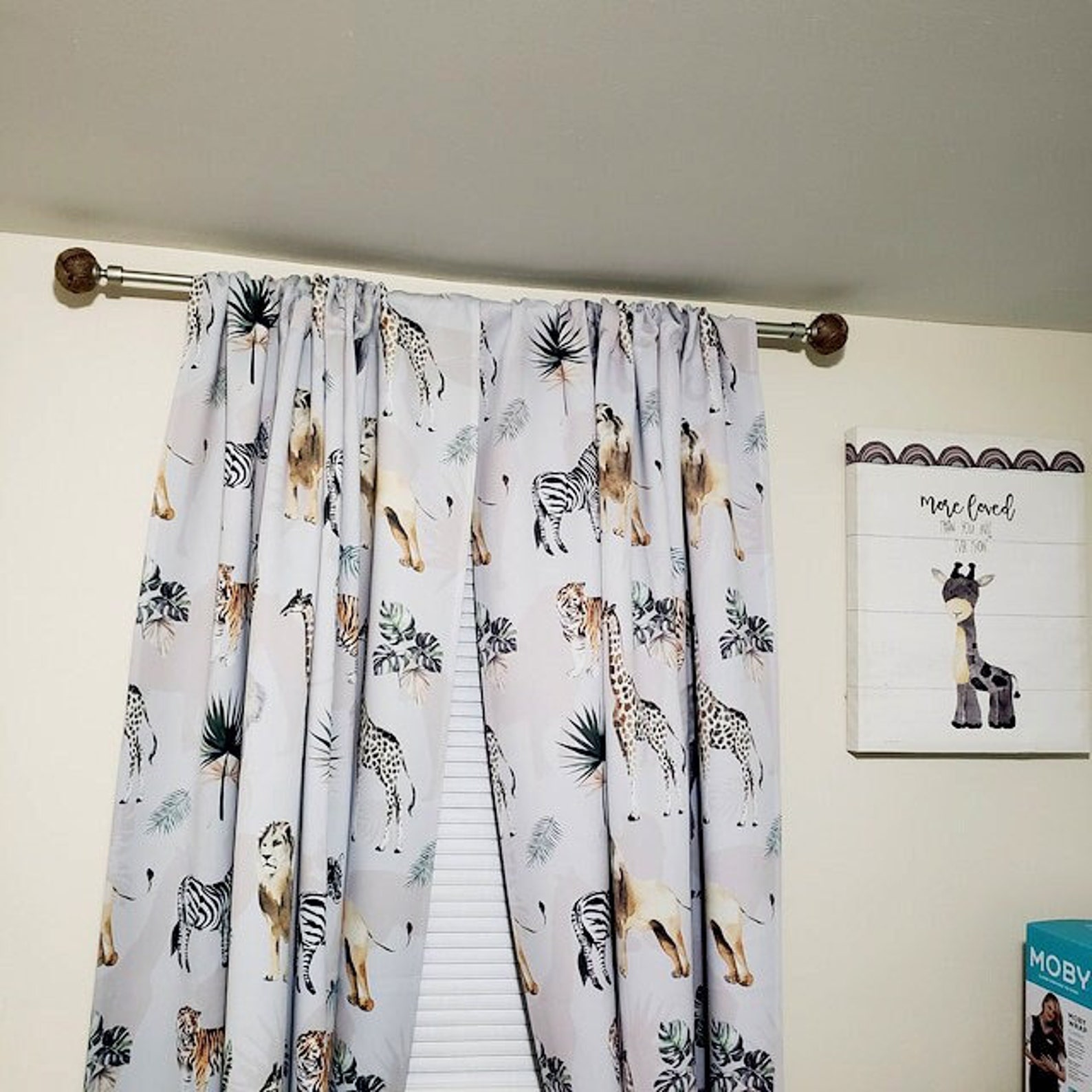 Safari Nursery Curtainsjungle Animals Curtains Elephant Etsy