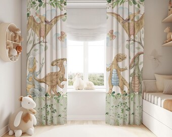 Dinosaur Nursery Curtains: Dino Theme Baby Room Decor