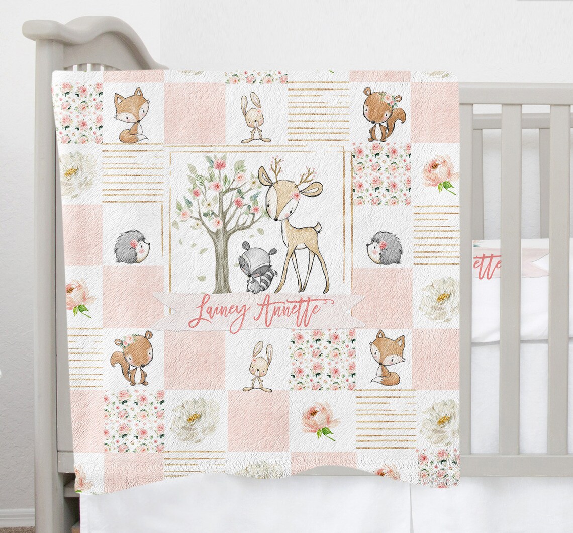 Woodland Crib Bedding Set Forest Animals Crib Bedding Deer Etsy