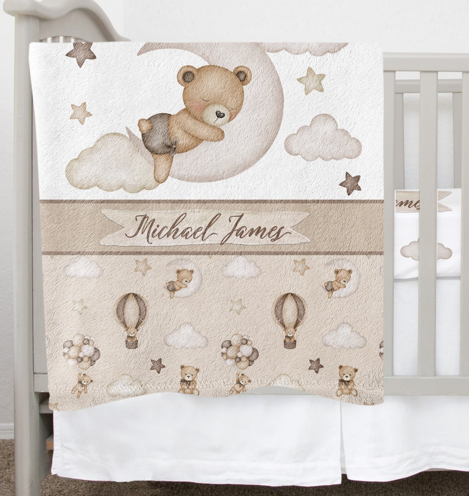 Teddy Bear Crib Bedding Set Boy Neutral Crib Bedding Set Etsy