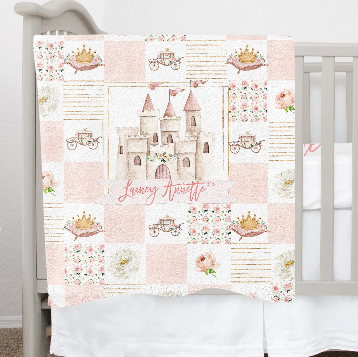 Princess crown crib bedding set deals