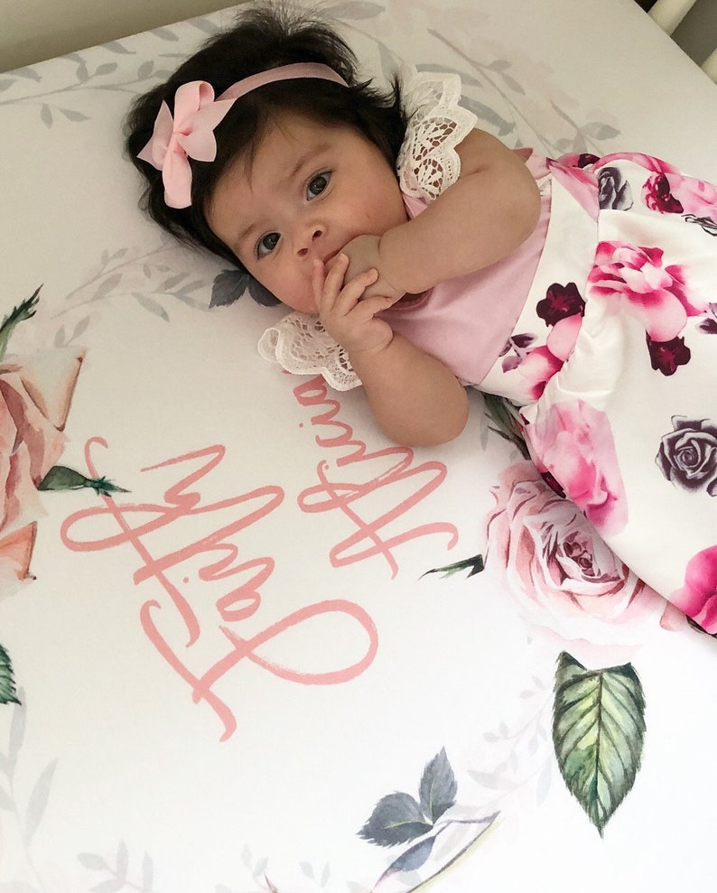 Custom Crib Sheet for Girl Personalized Crib Bedding Baby Etsy