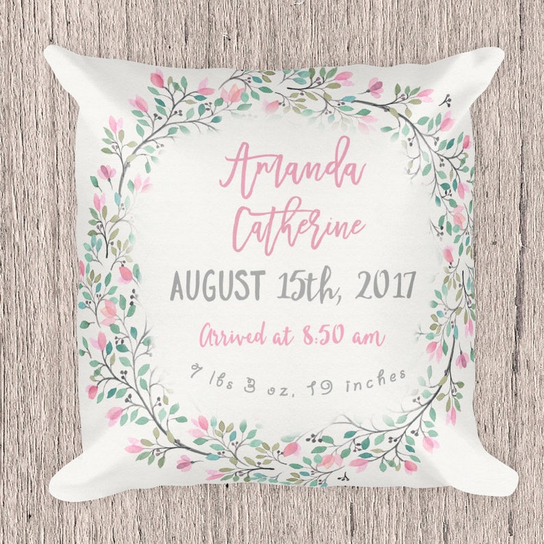 birth announcement pillows