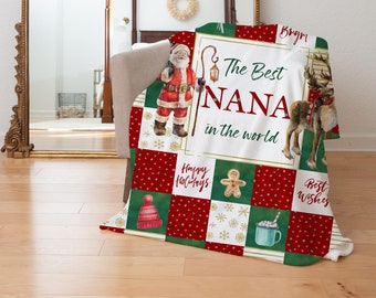 Personalized Grandma Christmas Blanket: Grandkid Gift