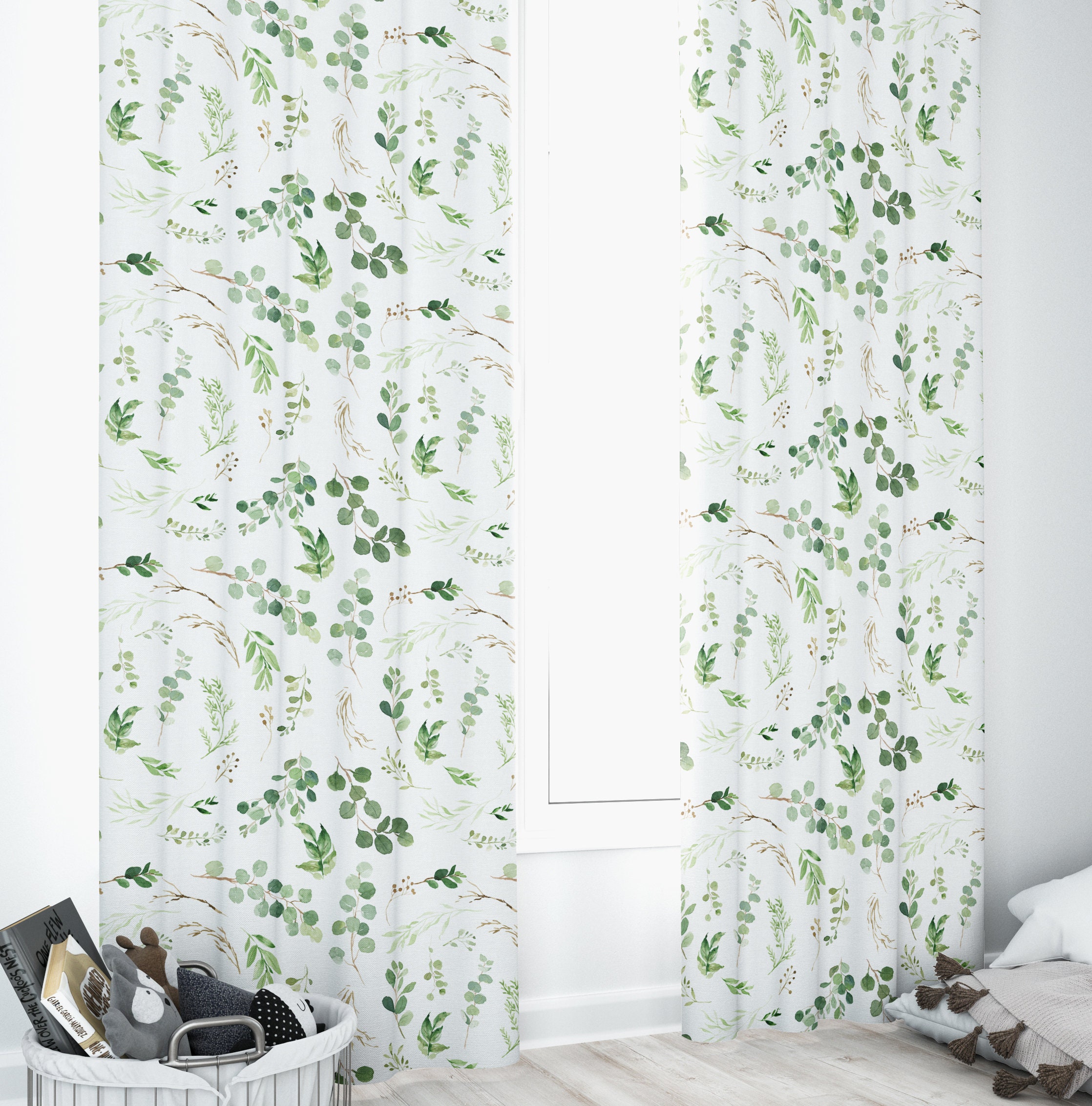 Greenery Nursery Curtains Baby Room Curtains Foliage Leaves Etsy Greenery Nursery Curtains Baby Room Curtains Foliage Leaves Etsy